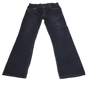 Andrew Tiziano Jeans Size 38x32 Mens Black Y2k Hip Hop Grunge Embroidered Rabbit